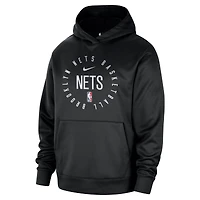 Sweat à capuche Nike Brooklyn Nets 2024/25 Spotlight pour homme, noir, entraînement sur le terrain