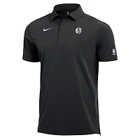 Men's Nike  Black Brooklyn Nets 2025/26 Authentic Dri-FIT Coaches Polo