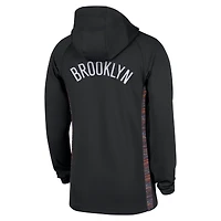 Veste à capuche Nike Brooklyn Nets City édition Remix authentique noire pour homme, fermeture éclair au quart, technologie Dri-FIT, 2025/26