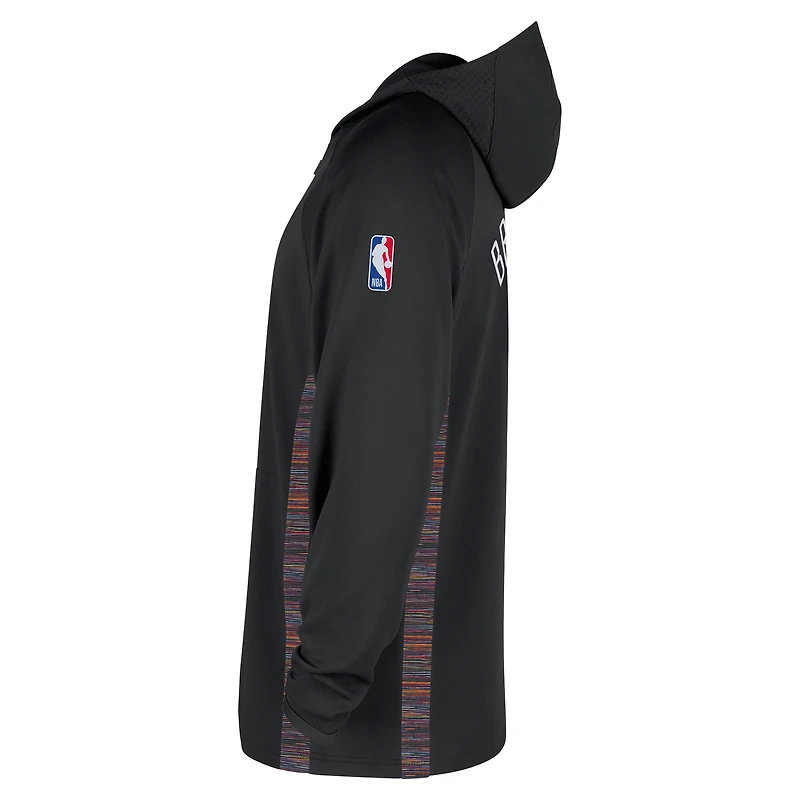 Men's Nike  Black Brooklyn Nets 2025/26 City Edition Remix Authentic On-Court Quarter-Zip Dri-FIT Hooded Jacket