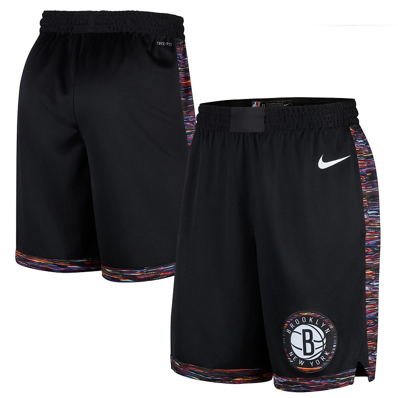 Men's Nike  Black Brooklyn Nets 2025/26 City Edition Remix Dri-FIT Swingman Shorts