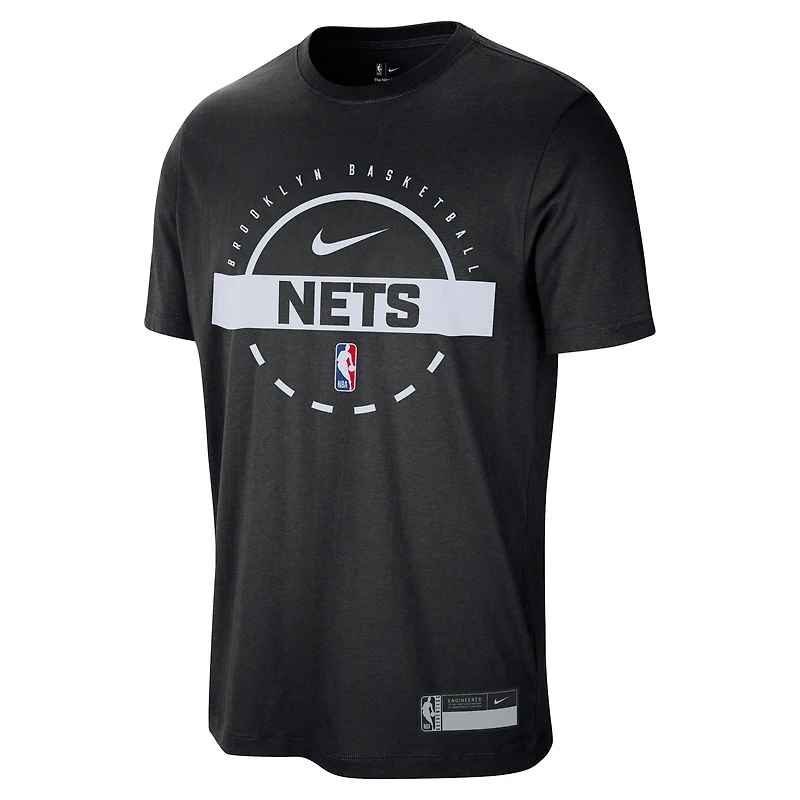 T-shirt d'entraînement Nike noir Brooklyn Nets 2025/26 pour homme