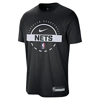 T-shirt d'entraînement Nike noir Brooklyn Nets 2025/26 pour homme