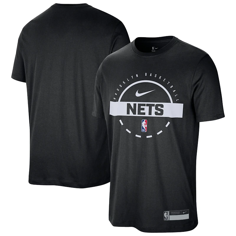 T-shirt d'entraînement Nike noir Brooklyn Nets 2025/26 pour homme
