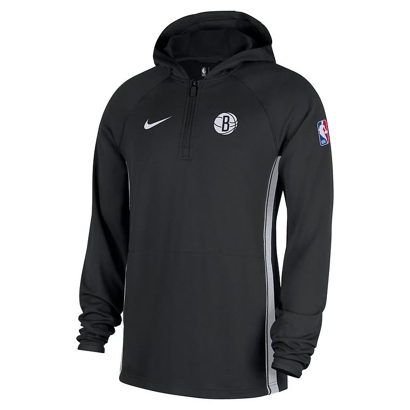 Veste à capuche Nike noire Authentic On Court Zone Dri-FIT pour homme, style Brooklyn Nets