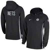 Veste à capuche Nike noire Authentic On Court Zone Dri-FIT pour homme, style Brooklyn Nets