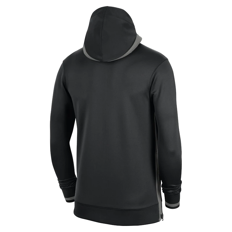 Men's Nike Black Brooklyn Nets Authentic Showtime Performance Full-Zip Hoodie