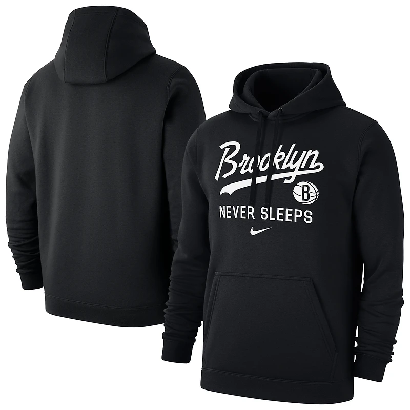 Men's Nike Black Brooklyn Nets Never Sleeps Club Hoodie