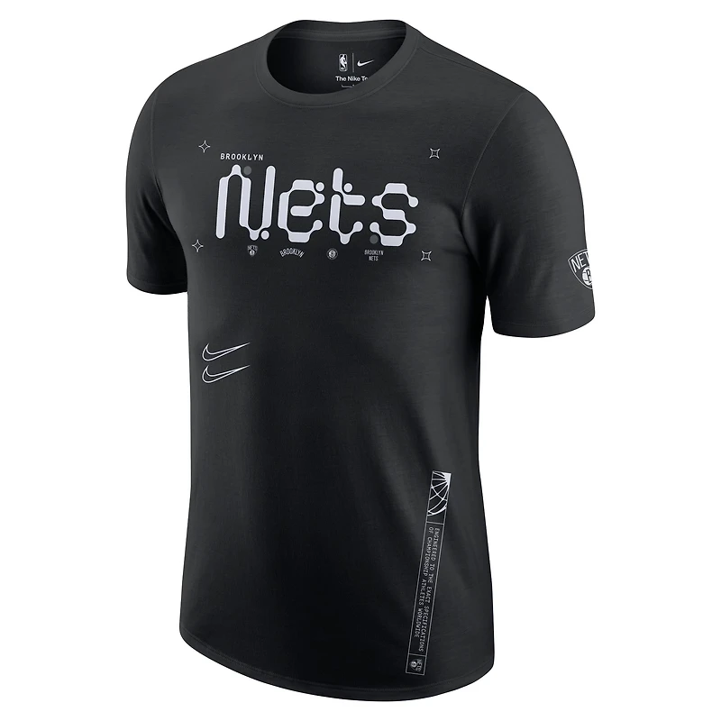 Men's Nike Black Brooklyn Nets Courtside Air Traffic Control Max90 T-Shirt
