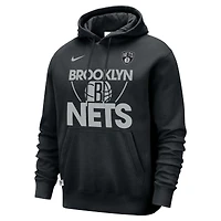 Men's Nike Black Brooklyn Nets Courtside Club Pullover Hoodie