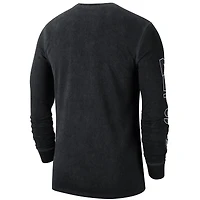 T-shirt à manches longues Nike Brooklyn Nets Courtside Retro Elevated pour homme, noir