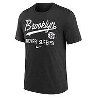 Men's Nike  Black Brooklyn Nets Tri-Blend T-Shirt