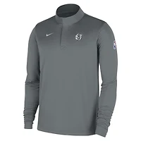 Men's Nike Gray Brooklyn Nets 2025/26 Authentic Coaches Quarter-Zip Dri-Fit Top