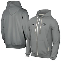 Veste à capuche entièrement zippée Nike Brooklyn Nets Authentic Standard Issue pour homme Gris