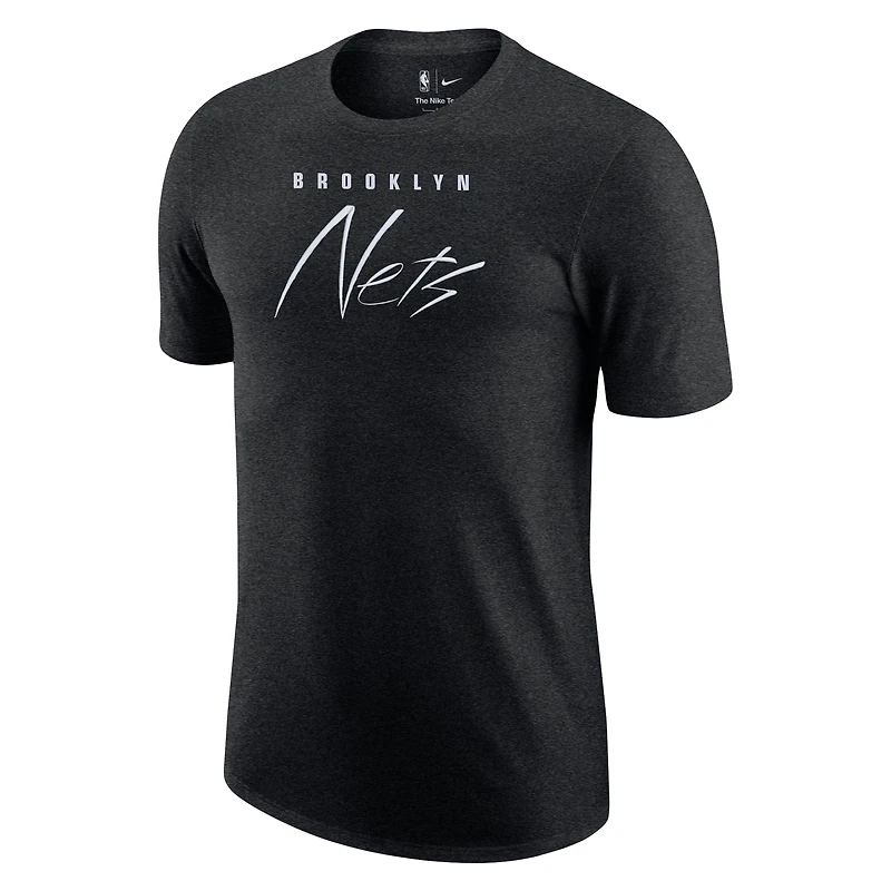 Men's Nike Heather Black Brooklyn Nets Courtside Versus Flight Max90 T-Shirt