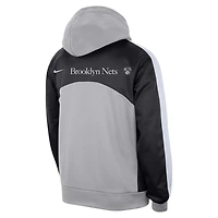 Sweat à capuche Nike pour homme, argent/noir, Brooklyn Nets, Authentic Starting Five Force Performance