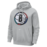 Sweat à capuche Nike Silver Brooklyn Nets 2024/25 City Edition Essential Club pour homme