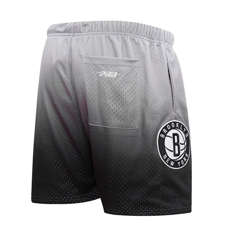 Men's Pro Standard Black/Gray Brooklyn Nets Ombre Mesh Shorts