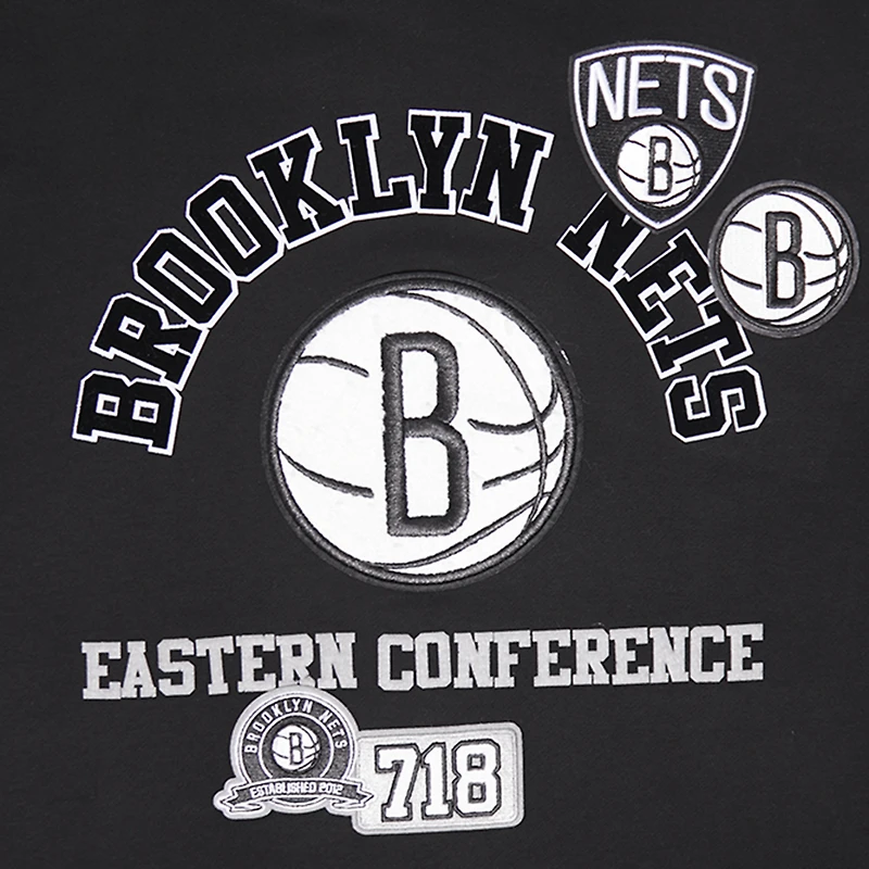 Sweat à capuche noir Pro Standard pour homme avec code régional des Brooklyn Nets