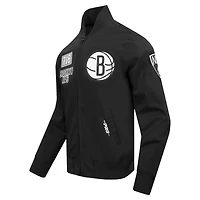 Veste zippée en sergé noir Pro Standard pour homme Brooklyn Nets Area Code