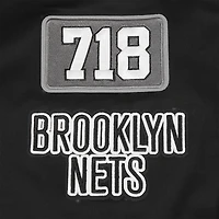 Men's Pro Standard Black Brooklyn Nets Area Code Twill Full-Zip Jacket