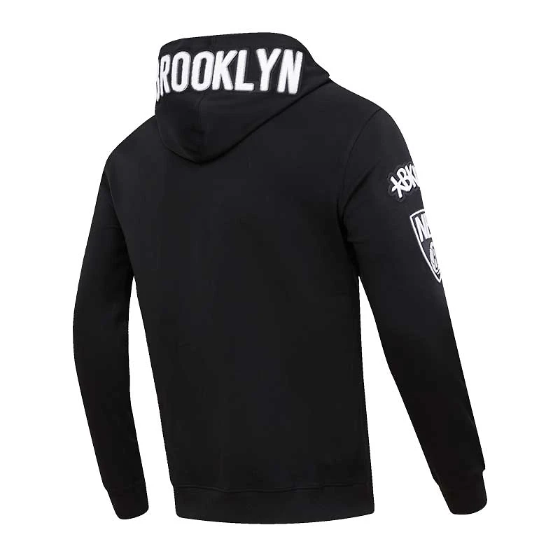 Men's Pro Standard Black Brooklyn Nets Classic Chenille - Pullover Hoodie
