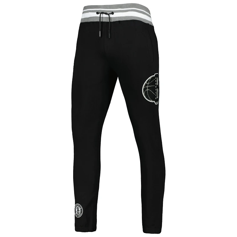 Men's Pro Standard Black Brooklyn Nets Mash Up Capsule Sweatpants
