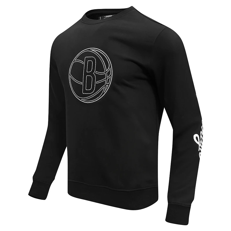 Men's Pro Standard Black Brooklyn Nets Paint the City Drop Shoulder Sweatshirt