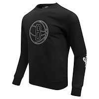 Men's Pro Standard Black Brooklyn Nets Paint the City Drop Shoulder Sweatshirt
