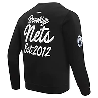 Men's Pro Standard Black Brooklyn Nets Paint the City Drop Shoulder Sweatshirt