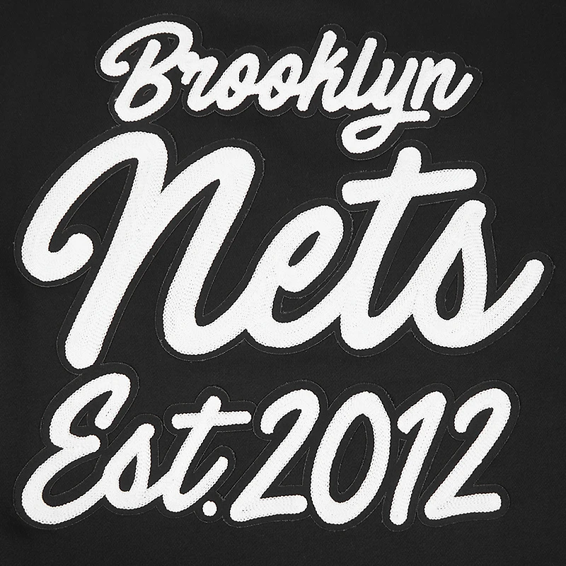 Men's Pro Standard Black Brooklyn Nets Paint the City Drop Shoulder Sweatshirt