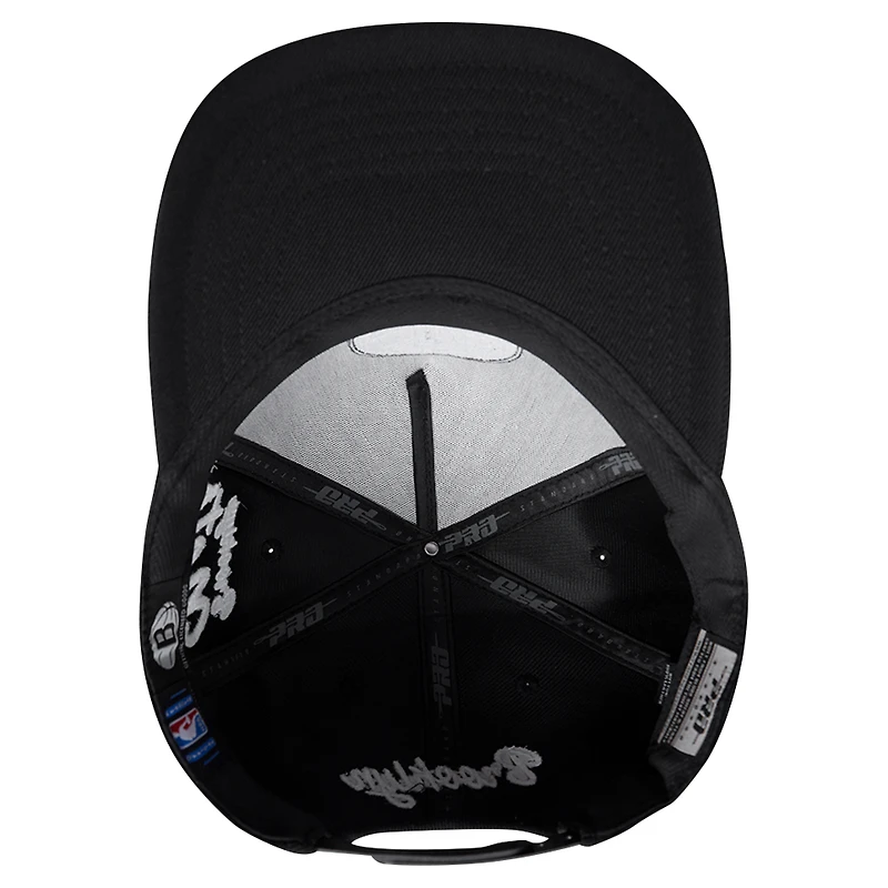 Men's Pro Standard Black Brooklyn Nets Paint the City Pinch Front Snapback Hat