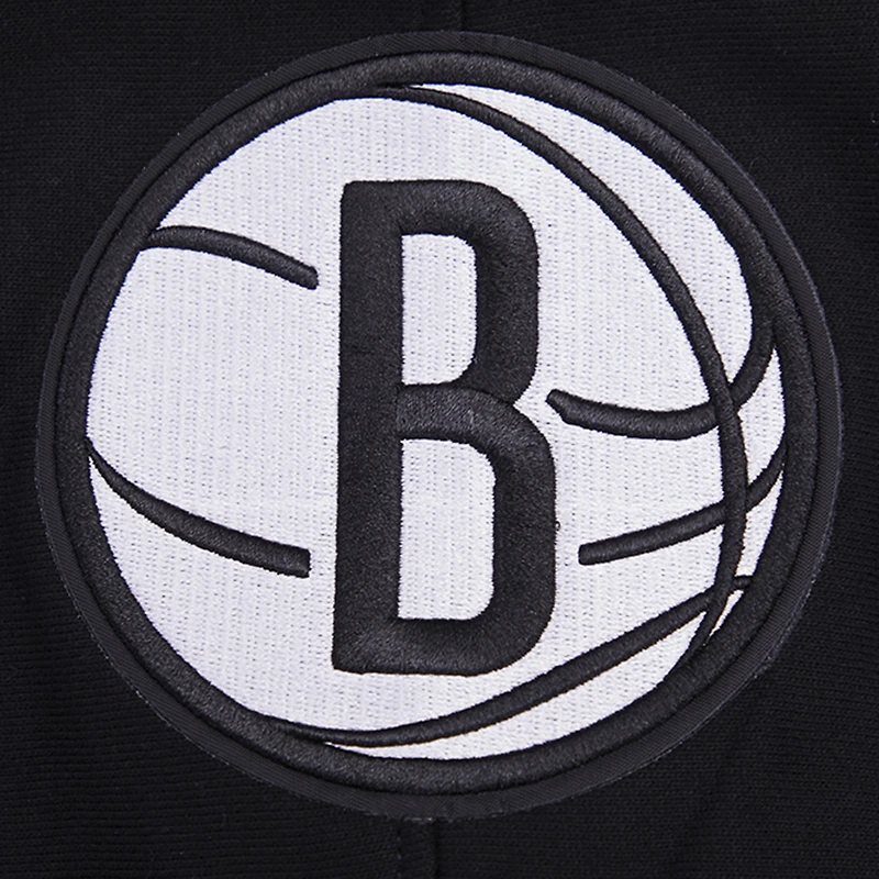 Men's Pro Standard Black Brooklyn Nets Script Tail Pullover Hoodie