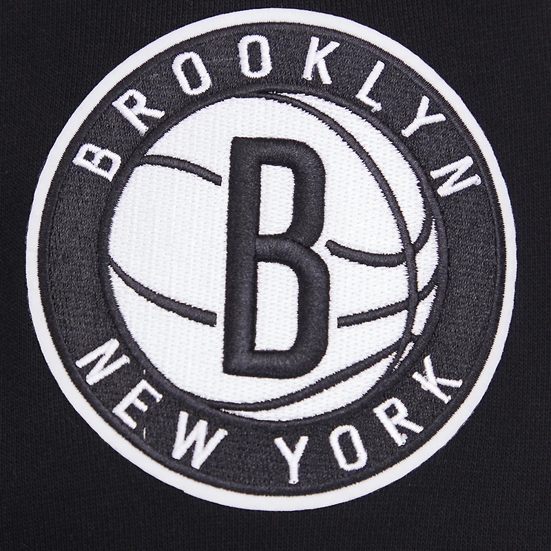 Men's Pro Standard Black Brooklyn Nets Script Tail Pullover Hoodie