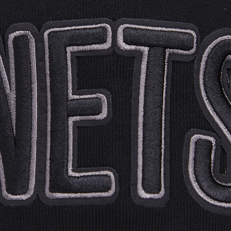 Men's Pro Standard Black Brooklyn Nets Script Tail Pullover Hoodie