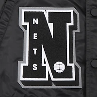 Men's Pro Standard Black Brooklyn Nets Sublimated Satin Full-Snap Jacket