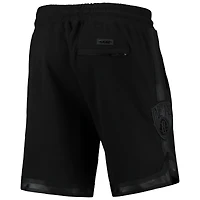Men's Pro Standard Brooklyn Nets Triple Black Gloss Logo Shorts