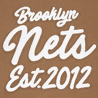 Men's Pro Standard Brown Brooklyn Nets Paint the City Drop Shoulder Pullover Hoodie