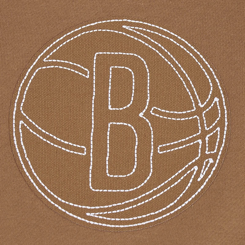 Men's Pro Standard Brown Brooklyn Nets Paint the City Drop Shoulder Pullover Hoodie