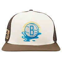 Men's Pro Standard Cream/Brown Brooklyn Nets Glint Sunset Snapback Hat