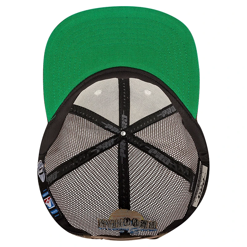 Men's Pro Standard Cream/Brown Brooklyn Nets Glint Sunset Snapback Hat