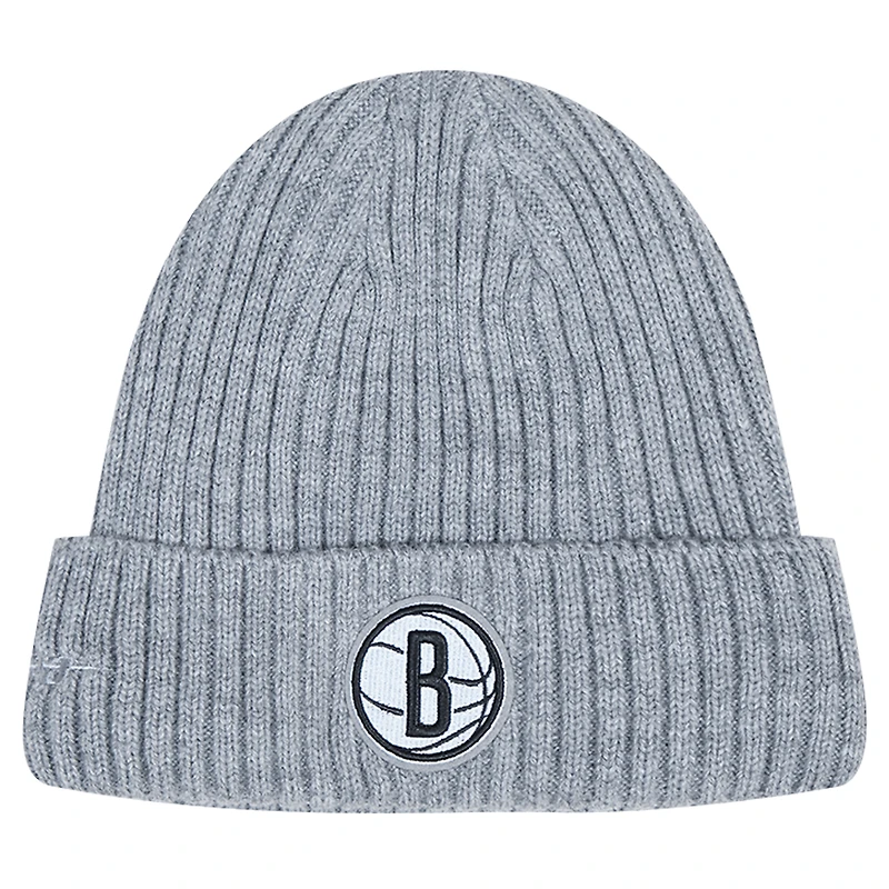 Men's Pro Standard  Gray Brooklyn Nets Essential Cuffed Knit Hat