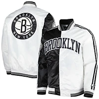 Veste à boutons-pression en satin Fast Break Brooklyn Nets Starter noir/blanc pour homme