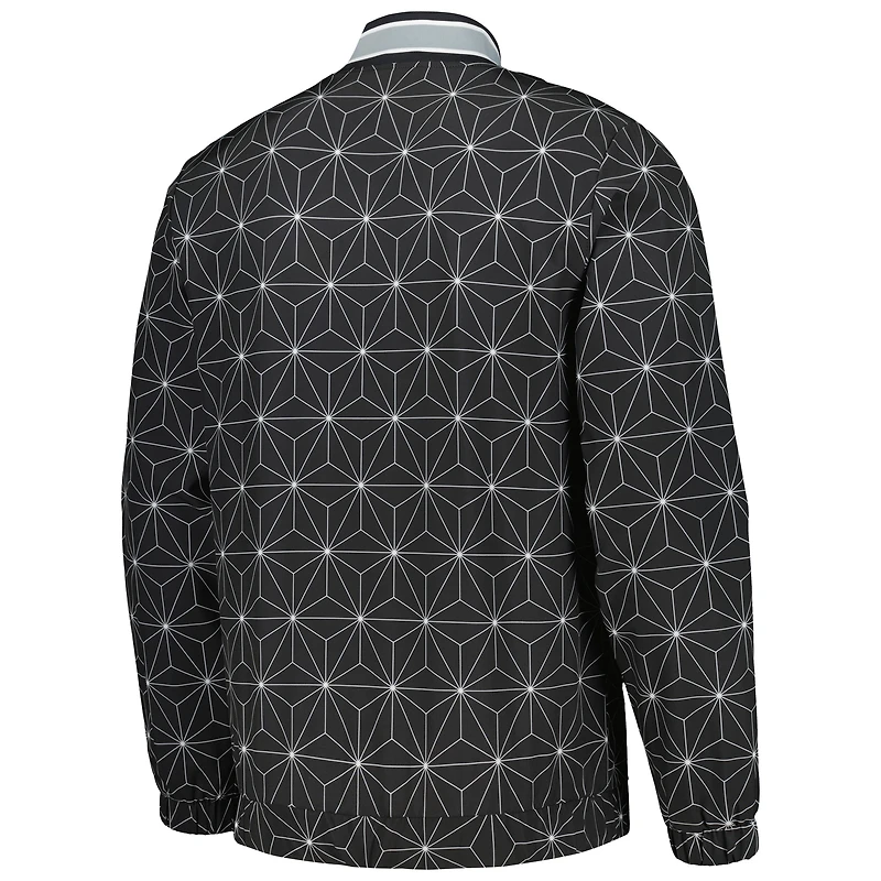 Veste universitaire Starter Black Brooklyn Nets In-Field Play Fashion Satin Full-Zip Varsity pour homme