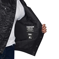 Veste camionneur en satin noir à boutons-pression Silver Label des Brooklyn Nets pour homme Starter x Levi's
