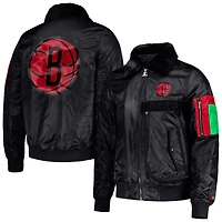 Men's Starter x Ty Mopkins Black Brooklyn Nets History Month Satin Full-Zip Jacket
