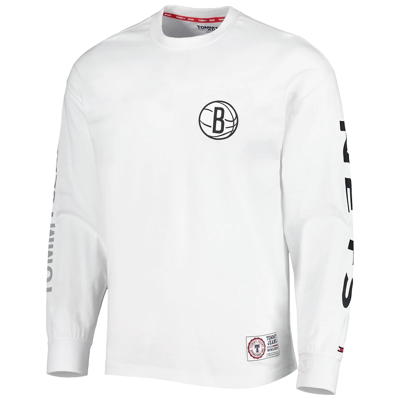 Ensemble T-shirt et sweat à capuche Tommy Jeans Brooklyn Nets Matthew 2 en 1 noir/blanc pour homme