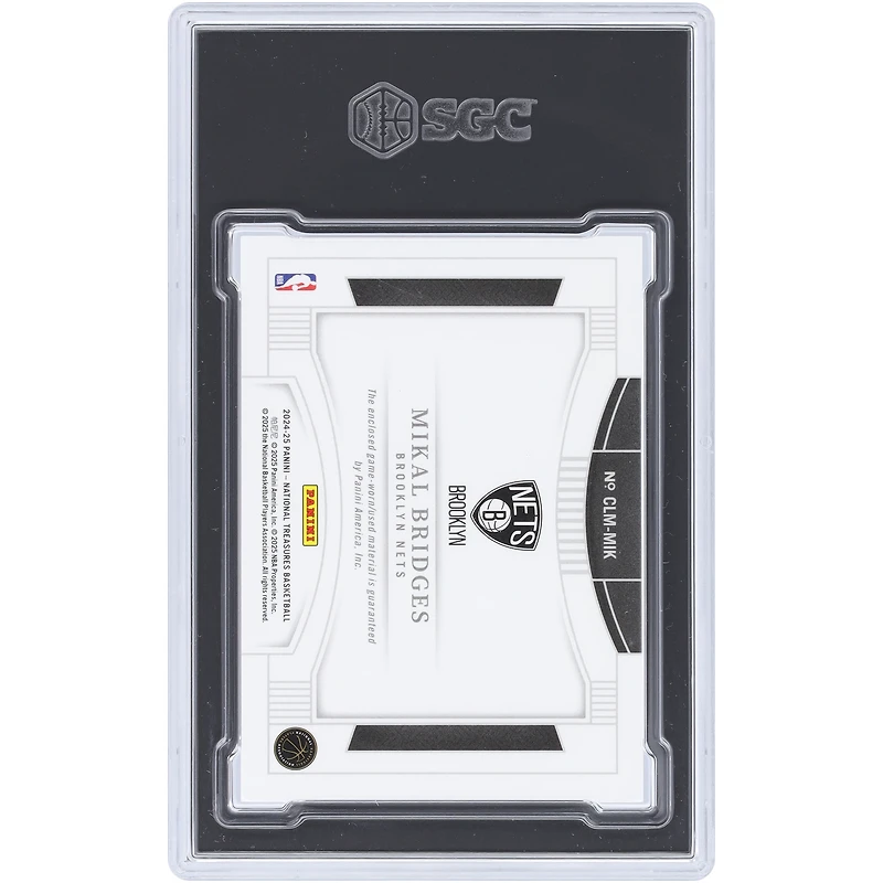 Mikal Bridges Brooklyn Nets 2024-25 Panini National Treasures Colossal Logoman NBA Logo Relic #CLM-MIK #3/3 SGC Authenticated 8.5 Card