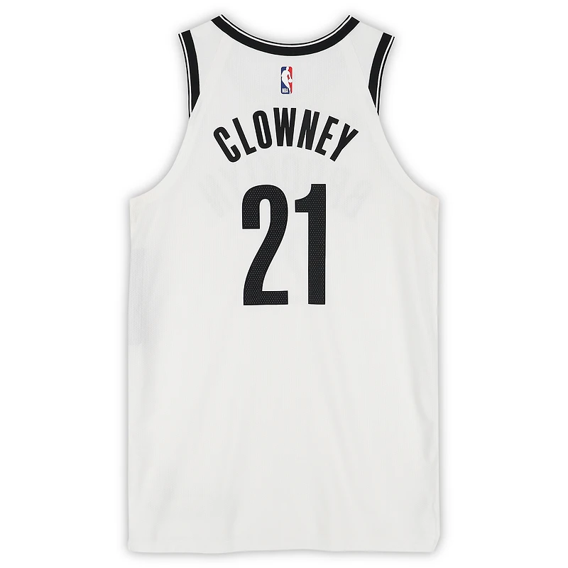 Noah Clowney Brooklyn Nets Game-Used #21 White Nike Jersey vs. Boston Celtics on November 21, 2025 - Size 48+4