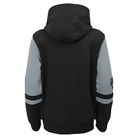 Sweat à capuche entièrement zippé Brooklyn Nets pour enfants d'âge préscolaire, noir, directement vers la ligue